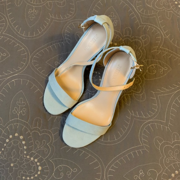JustFab Light Blue Block Heels - Picture 2 of 5